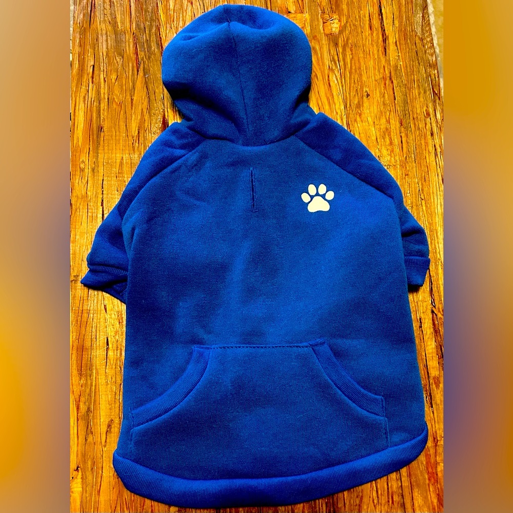 New Royal Blue Dog Hoodie with useable pocket Chihuahua Size XS by Top Paw